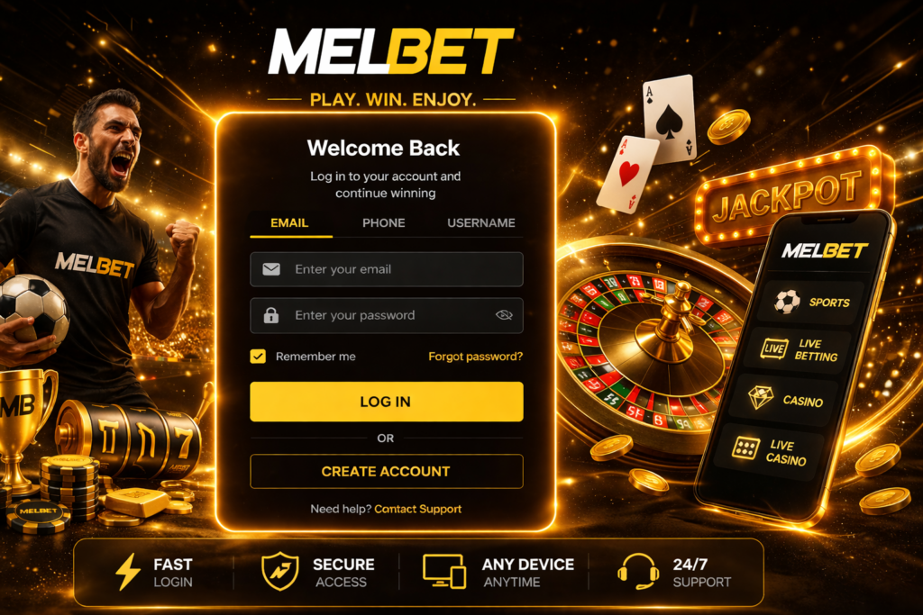 Melbet home page login image