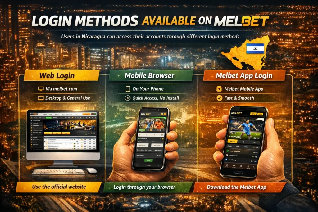 Melbet Login methods